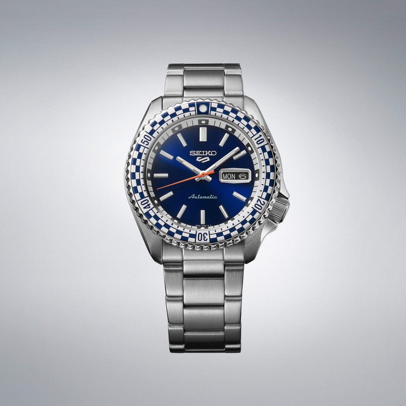Reloj SEIKO 5 Sport Petrol Blue "Checker Flag" Edición Especial SRPK65K1