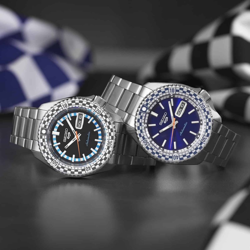 Reloj SEIKO 5 Sport Petrol Blue "Checker Flag" Edición Especial SRPK65K1