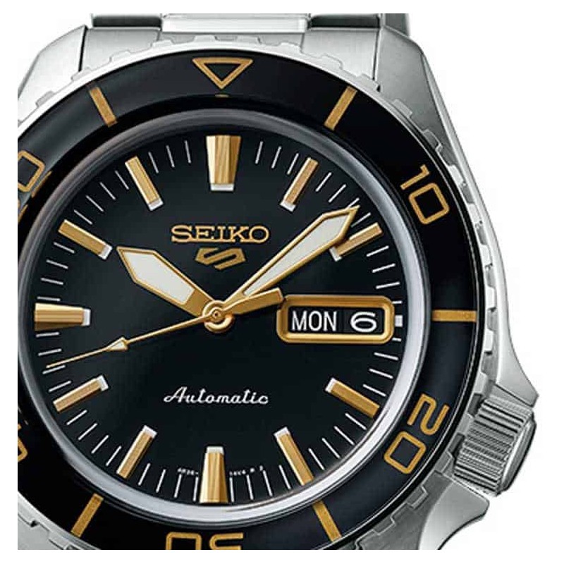 Reloj SEIKO 5 Sport Black & Gold SRPK99K1