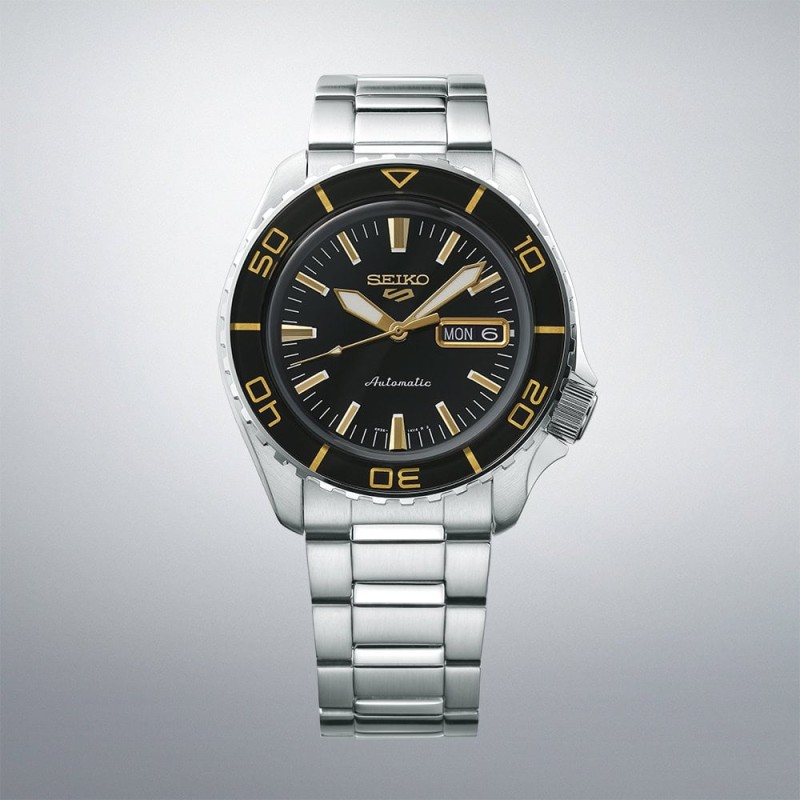 Reloj SEIKO 5 Sport Black & Gold SRPK99K1