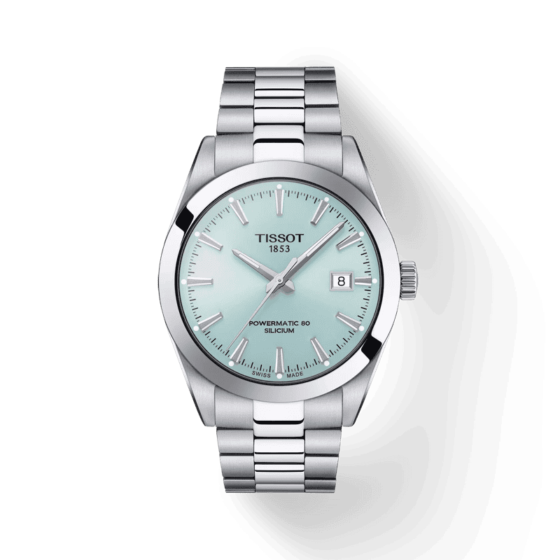 Reloj Tissot Gentleman Powermatic 80 Silicium Ice Blue 40mm T127.407.11.351.00
