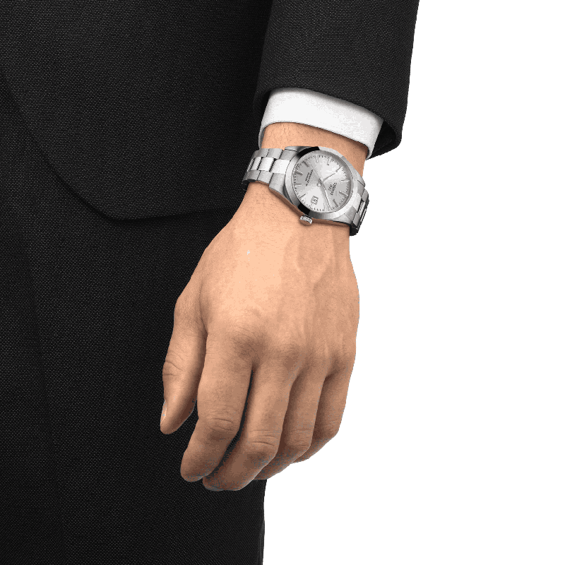 Reloj Tissot Gentleman Powermatic 80 Silicium Plateado 40mm T127.407.11.031.00