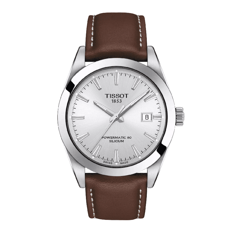Reloj Tissot Gentleman Powermatic 80 Silicium Plateado 40mm T127.407.16.031.00