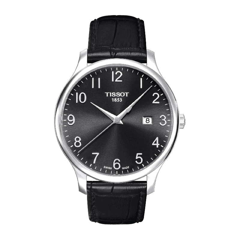 Reloj Tissot Tradition 42mm Negro/Cuero Negro T063.610.16.052.00