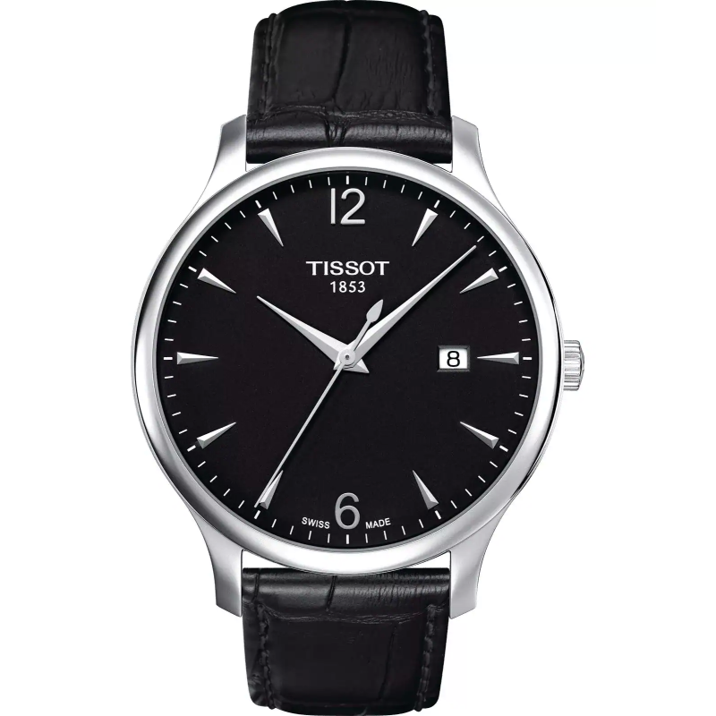 Reloj Tissot Tradition 42mm Negro/Cuero Negro T063.610.16.057.00