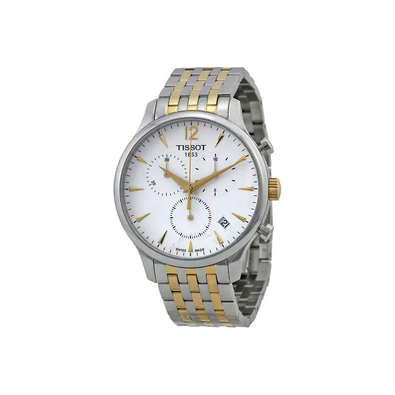 Reloj Tissot Tradition Chronograph 42mm Plata/Acero Bicolor T063.617.22.037.00
