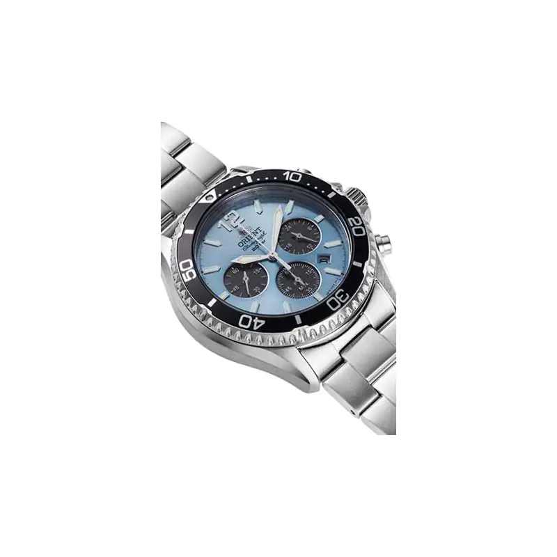 Reloj Orient Mako Solar Chronograph 43mm Azul RA-TX0206L10B