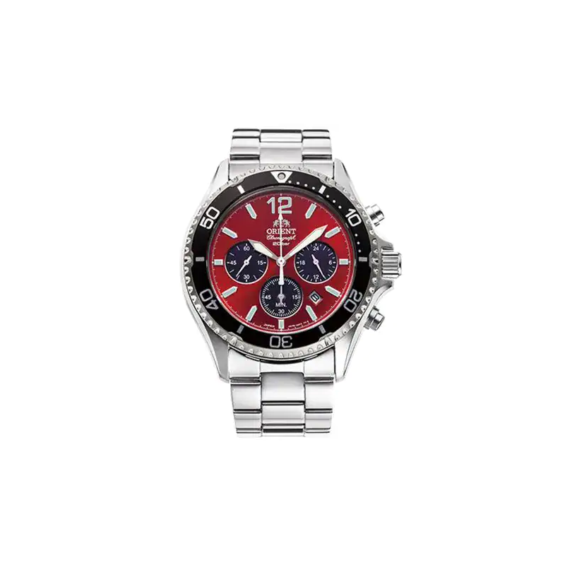 Reloj Orient Mako Solar Chronograph 43mm Rojo RA-TX0207R10B