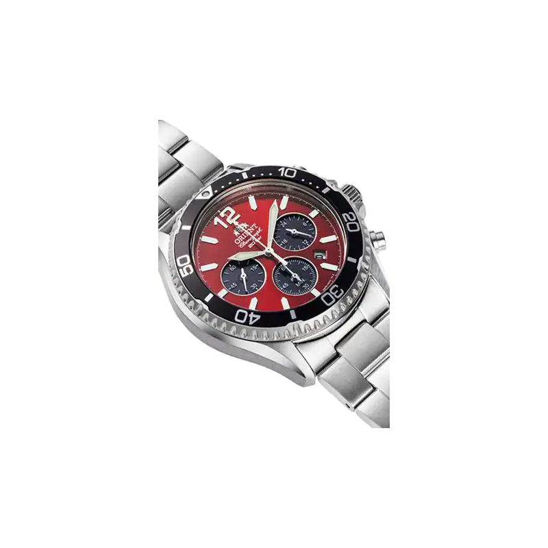 Reloj Orient Mako Solar Chronograph 43mm Rojo RA-TX0207R10B