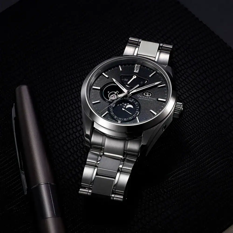 Reloj Orient Star Mechanical Moon Phase Automatic 41mm Negro RE-AY0001B00B