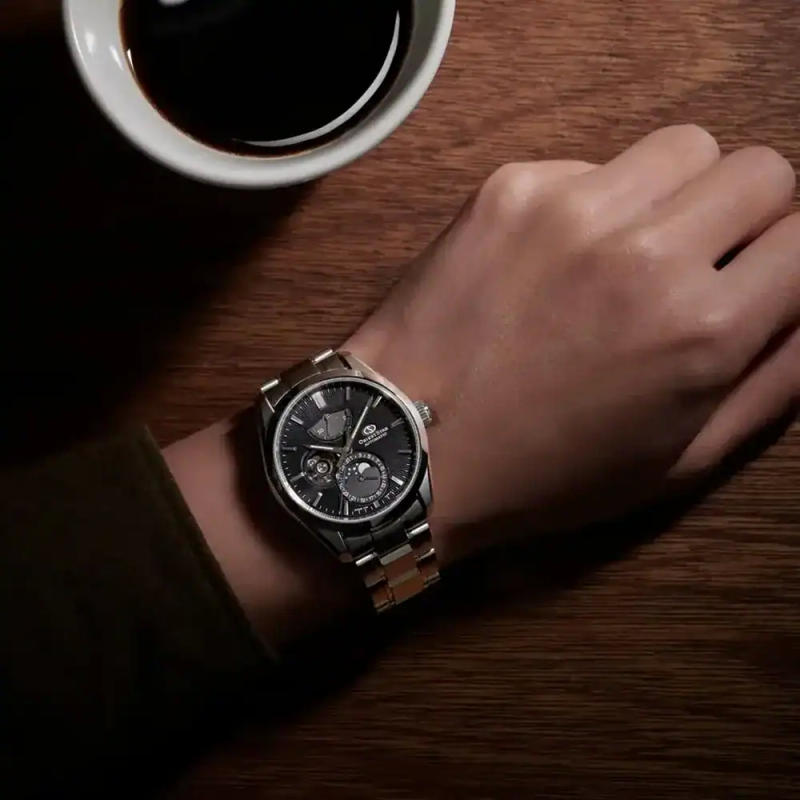 Reloj Orient Star Mechanical Moon Phase Automatic 41mm Negro RE-AY0001B00B