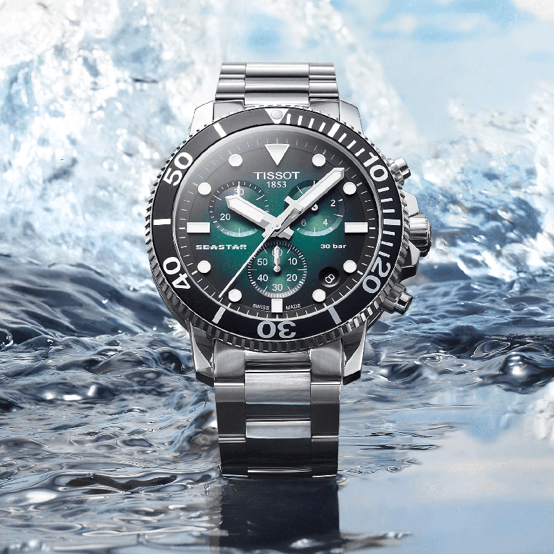 Reloj Tissot Tissot Seastar 1000 Chronograph 45.5mm Verde T120.417.11.091.01