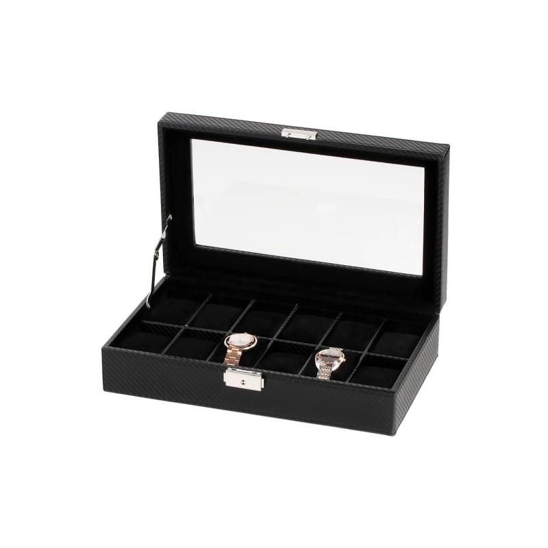 Watch Box para 12 Relojes Negro RS-1098-12CFBL Rothenschild