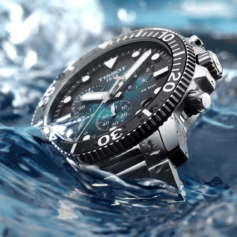 Reloj Tissot Tissot Seastar 1000 Chronograph 45.5mm Verde T120.417.11.091.01