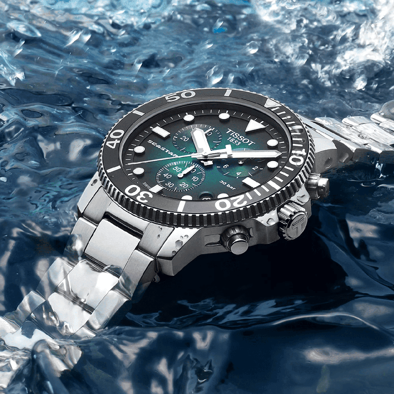 Reloj Tissot Tissot Seastar 1000 Chronograph 45.5mm Verde T120.417.11.091.01