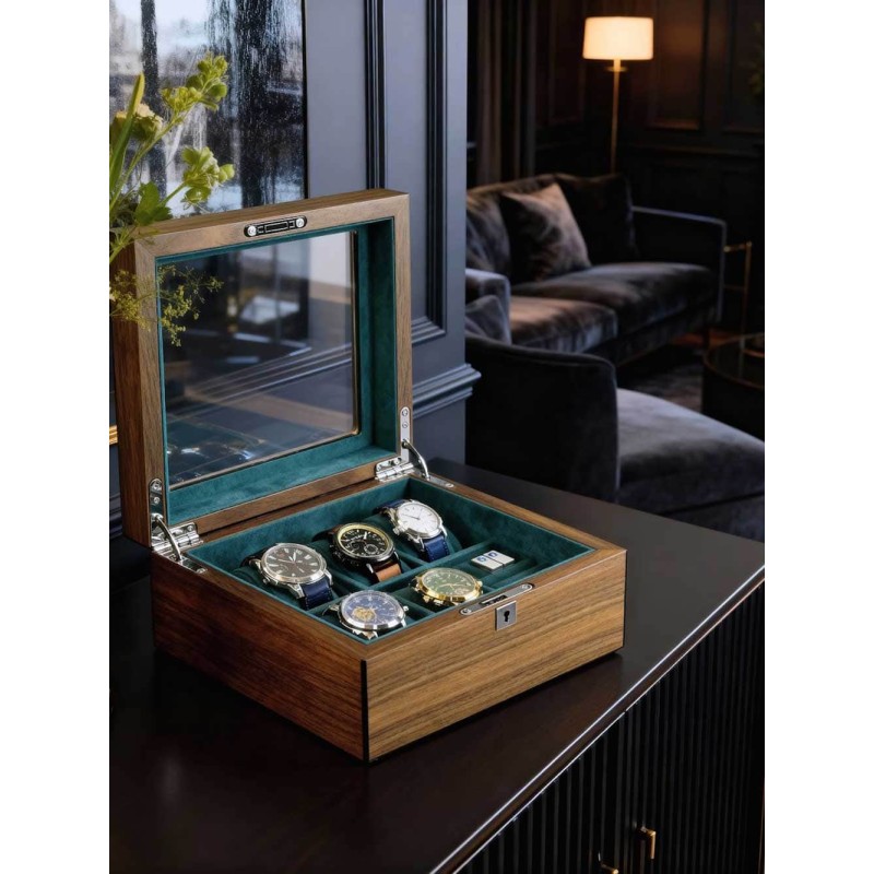 Watch Box para 4 Relojes y Gemelos RS-2440-W Rothenschild