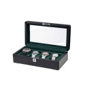 Watch Box para 4 Relojes Negro y Terciopelo Verde RS-3420-4-BL-GRE Rothenschild