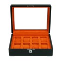 Watch Box para 8 Relojes Negro y Terciopelo Naranja RS-3420-8-BL-ORA Rothenschild