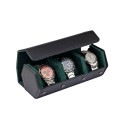 Estuche de Viaje (Watch Roll) para 3 Relojes Negro-Verde RS-3176-3-BL-GN Rothenschild