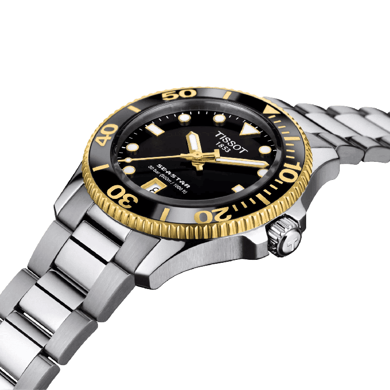 Reloj Tissot Seastar 1000 36mm Negro/Dorado T120.210.21.051.00